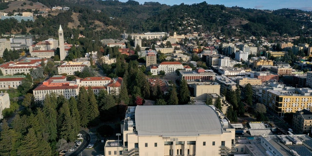 FILE: View of the UC Berkeley campus from this drone image in Berkeley, California on Monday, November 28, 2022.