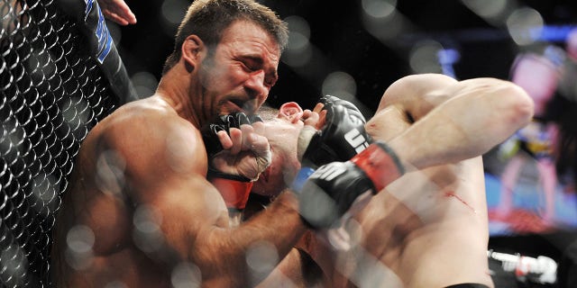 LAS VEGAS - NOVEMBER 21: UFC fighter Phil Baroni (L) fights against UFC fighter Amir Sadollah (R) during their welterweight fight at UFC 106: Ortiz vs.  Griffin 2 at the Mandalay Bay Events Center on November 21, 2009, in Las Vegas, Nevada.