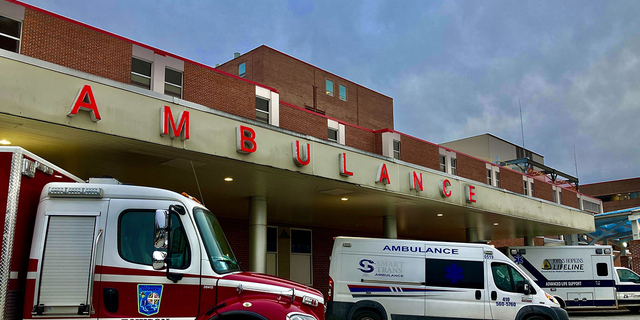 Ambulance outside a hospital