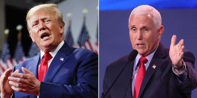 Former President Trump, left, and former Vice President Mike Pence.