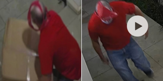 Surveillance video of the incident was turned over to police, who police said helped locate Gougler, who said the suspect lived near the house from which he allegedly stole the package.
