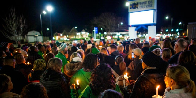 Residents of Newport News hold a candlelight vigil in honor of Richneck Elementary School first-grade teacher Abby Zwerner. Her attorneys filed a $40 million lawsuit against the school district and administrators.