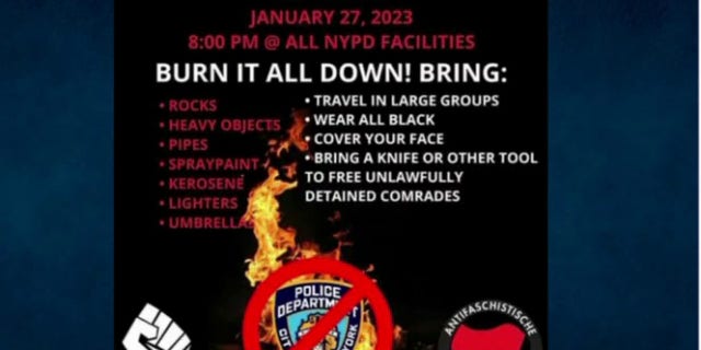 An Antifa flyer seen in New York.