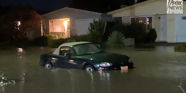 A home in a senior-designated residential community affected by recent 'bomb cyclone' flooding in Santa Cruz County.