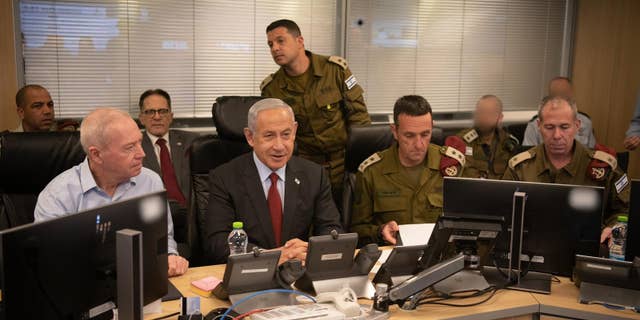 Israeli Prime Minister Benjamin Netanyahu views the ongoing drills with the U.S.