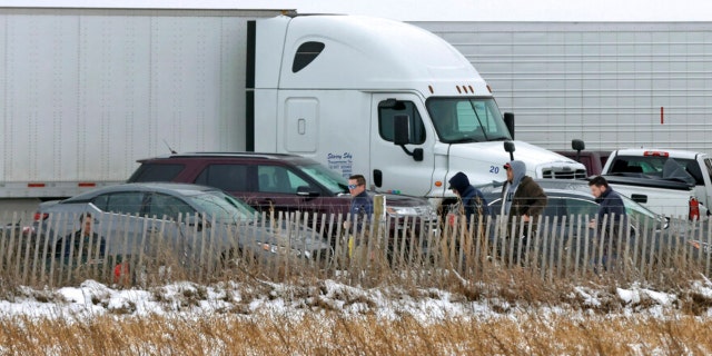 Emergency crews respond to a multi-vehicle crash in both the northbound and southbound lanes of Interstate 39/90 on Friday, January 27, 2023 in Turtle, Wisconsin.