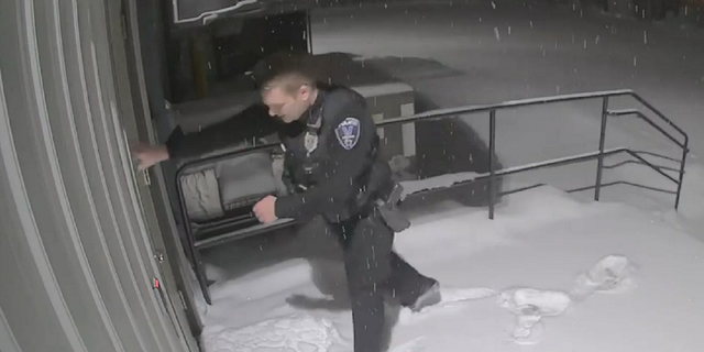 Viroqua Police Officer Carter Jamieson is seen closing a door at police headquarters on Jan. 18.