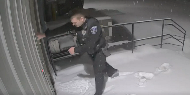 Viroqua Police Officer Carter Jamieson is seen closing a door at police headquarters on Jan. 18.