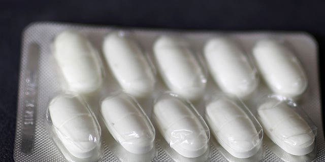 Antibiotic "Amoxicillin 1000mg" is seen at a pharmacy in Hanau, Germany, on May 31, 2018. 
