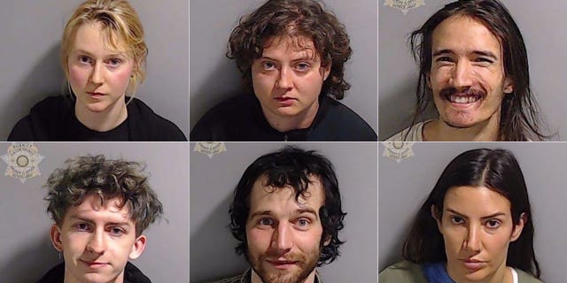Fox News Digital obtained six snaps for those charged with domestic terrorism, other offenses for the unrest in downtown Atlanta overnight. They are left to right, clockwise: Nadja Geier, 24, of Nashville, Tennessee; Madeleine Feola, 22, of Spokane, Wash.; Ivan Ferguson, 23, of Nevada; Graham Evatt, 20, of Decatur, Georgia; Francis Carrol, 22, of Kennebunkport, Maine; and Emily Murphy, 37, of Grosse Isle, Michigan.