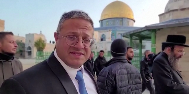 Israel's new far-right National Security Minister Itamar Ben-Gvir visiting Al-Aqsa compound, saying the holy site should be open for all religions and that Israel "Will not give in to Hamas."