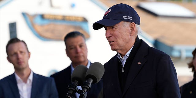 President Joe Biden speaks in Aptos, California, on Jan 19, 2023, after witnessing the damage caused by recent storms.