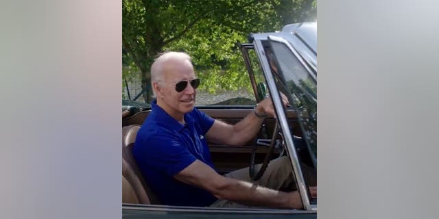 Joe Biden recalled memories of his father and son, Beau, in the front seat of his vintage Corvette Stingray. 