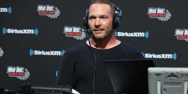 Brian Urlacher attends SiriusXM at Super Bowl LIII Radio Row on January 31, 2019, in Atlanta, Georgia.