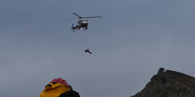 Several helicopters were called to help evacuate the victims.