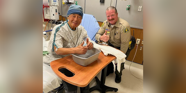Jin Chung, 75, was rescued by searchers after being lost on the same snow-covered mountain in California where actor Julian Sands is missing.
