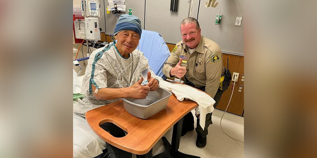 Jin Chung, 75, was rescued by searchers after being lost on the same snow-covered mountain in California where actor Julian Sands is missing.