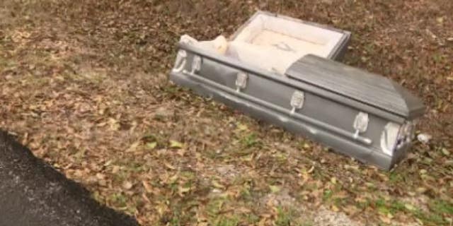 Residents in northeast Houston discovered an empty, partially open casket in a ditch on Sunday.