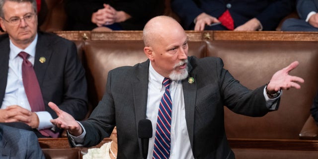 Rep. Chip Roy, R-Texas, nominates Rep. Jim Jordan to be Speaker of the House before the third round of voting in the House chamber on Tuesday, January 3, 2023.