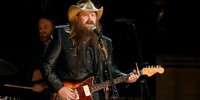 Chris Stapleton performs at the 50th annual CMA Awards in Nashville, Tennessee, on Nov. 2, 2016.