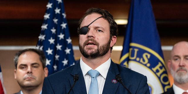 Rep. Dan Crenshaw, a Republican from Texas, speaks during a news conference at the U.S. Capitol on Jan. 4, 2023.