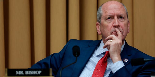 WASHINGTON, DC - JUNE 02: Rep. Dan Bishop (R-NC) listens during a House Judiciary Committee mark up hearing in the Rayburn House Office Building on June 02, 2022 in Washington, DC. 