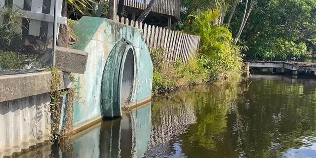 A sewer opening in Delray Beach, Florida.