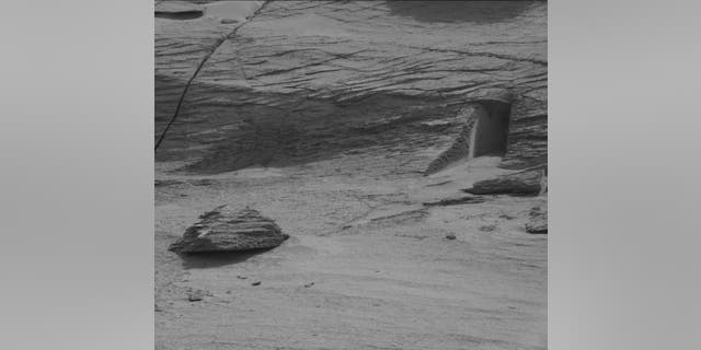 NASA's Curiosity rover captured an image of what appears to be a door on Mars last year. 
