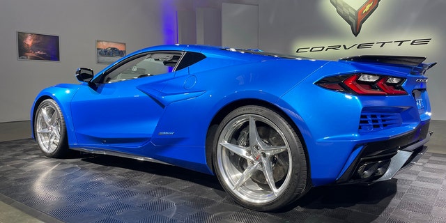 The Corvette E-Ray shares its widebody styling with the Corvette Z06.