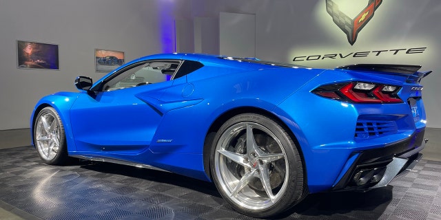 The Corvette E-Ray shares its widebody styling with the Corvette Z06.