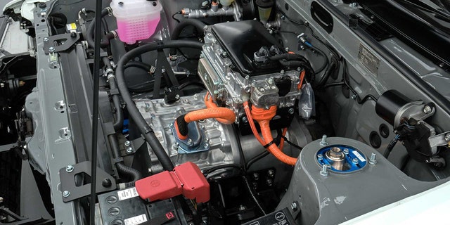The electric AE86's motor comes from a Tundra hybrid.