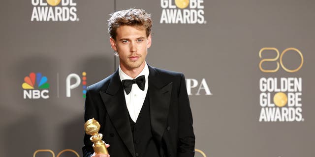 Austin Butler accepted his Golden Globe Award for best performance by an actor in a motion picture – drama for his performance in "Elvis."