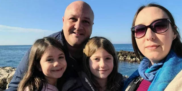 Jacqueline Montanaro (right) with her husband William Montanaro (left) and their two daughters.