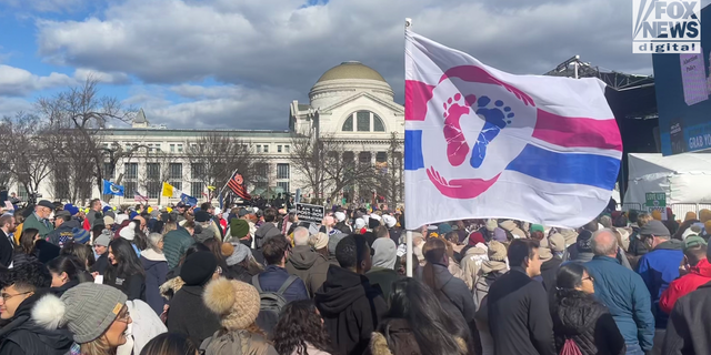 Thousands of people gathered on the National Mall on Friday for the first time since Roe v. Wade was overturned in June. 