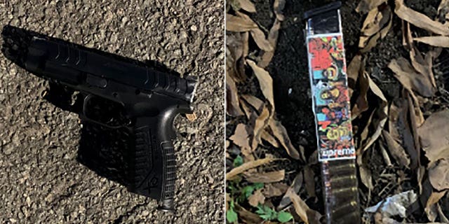 Federal prosecutors said one of the defendants threw away one of the guns when agents arrived to arrest him.