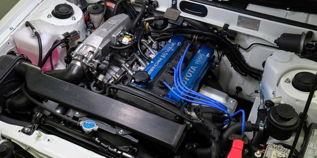 The AE86's four-cylinder needed minor modifications to burn hydrogen.