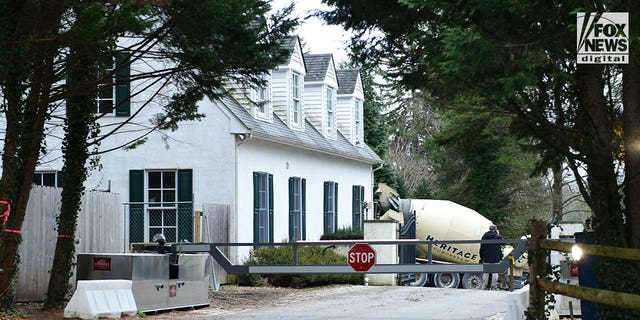 General view of the gate to the access road leading to the home of President Joe Biden in Wilmington, Delaware, on Thursday, Jan. 12, 2023.