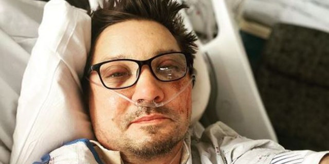 Jeremy Renner shares selfie from hospital bed