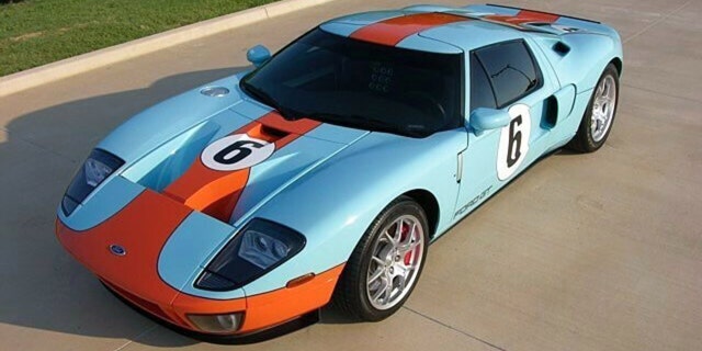 Overhead view of the 2006 Ford GT once owned by John Mayer