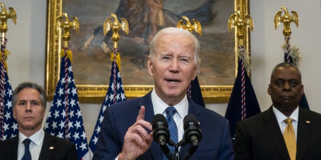 President Biden speaks in the Roosevelt Room of the White House in Washington, DC, Wednesday, Jan. 25, 2023.