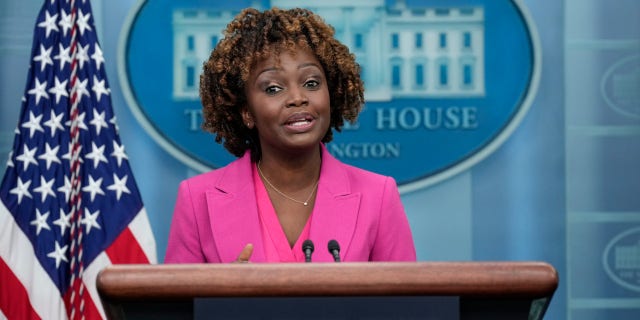 White House Press Secretary Karine Jean-Pierre speaks at the White House Daily Press Briefing on January 6, 2023 in Washington, DC.