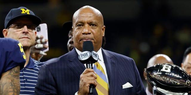 Big Ten Commissioner Kevin Warren after the Big Ten football championship between the Purdue Boilermakers and Michigan Wolverines Dec. 3, 2022, at Lucas Oil Stadium in Indianapolis. 