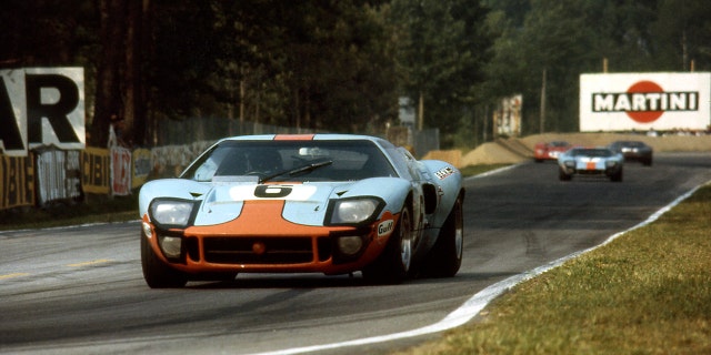 The 1969 Le Mans race-winning Ford GT40 of Jacky Ickx and Jackie Oliver.