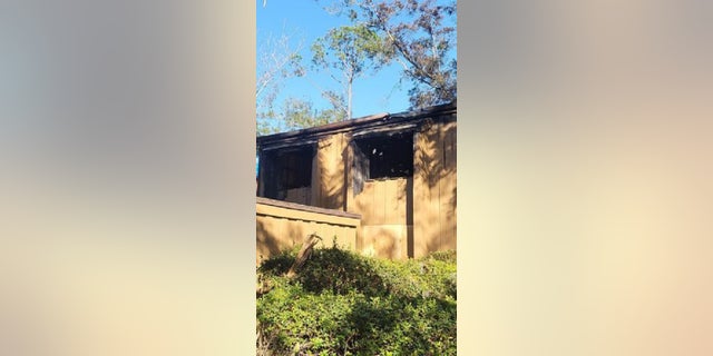 An apartment that was damaged when Marc Hermann allegedly caused a fire in the complex.