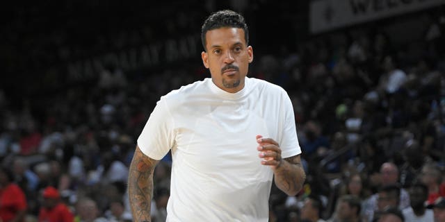 Matt Barnes attends the game between New York Liberty and Las Vegas Aces  on July 6, 2022 at vivint.SmartHome Arena in Salt Lake City, Utah. 