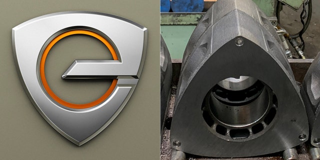 Mazda's range extender logo is shaped like an engine rotor.