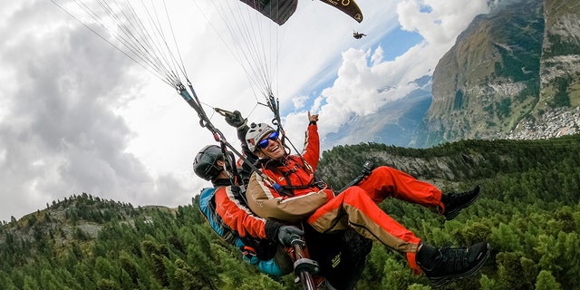 Hudson and Emily Crider experienced paragliding in Switzerland.