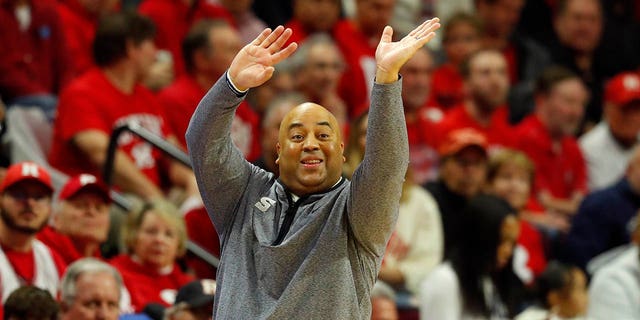 Penn State head coach Micah Shrewsberry against Rutgers during the first half of a game in Piscataway, N.J., Tuesday, Jan. 24, 2023. 