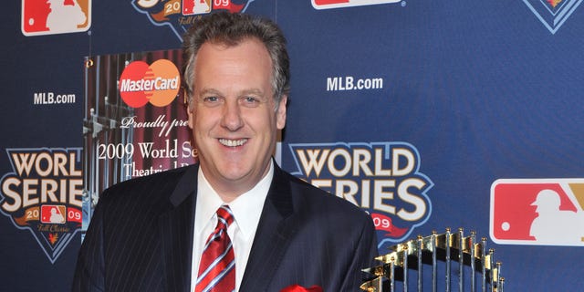Yankees announcer Michael Kay arrives at a screening of the "2009 World Series Movie: Philadelphia Phillies vs.  new york yankees" at the Ziegfeld Theater on November 23, 2009 in New York City. 