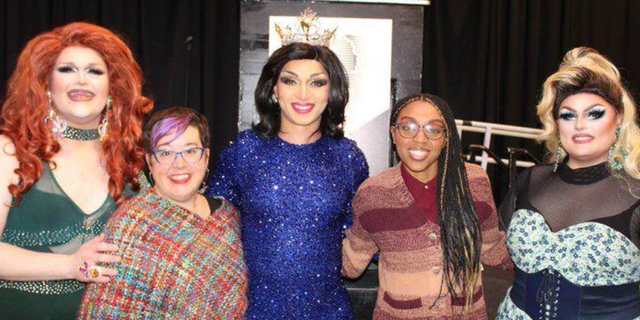 Columbia Mayor Barbara Buffaloe poses for a picture with drag performers at the Columbia Values Diversity celebration on Thursday, Jan. 19, 2023. 